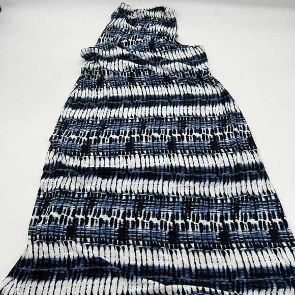 Athleta Dresses & Skirts - ATHLETA Blue White Tie Dye Striped Santorini Thera Dress Sleeveless Women Small